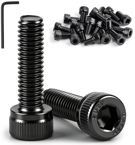 qjuwhua M3x10mm Zylinderschrauben mit Innensechskant Schwarz Edelstahl A2 V2A Zylinderkopfschrauben DIN 912 Schrauben Vollgewinde mit Schraubenschlüssel für Automobil Maschinen und Möbelbau 100 Stück