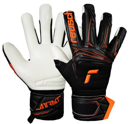 Reusch Torwarthandschuhe Herren Erwachsene | Fingerschutz | starker Grip | optimale Passform, atmungsaktiv, für Training & Spiel, Kunstrasen & Naturrasen, Größe 8-12, Attrakt Advance Finger Support