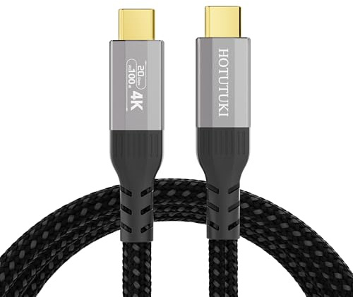 HOTUTUKI Cable USB C a USB C 2m Carga Rápida, USB 3.2 Gen2 20Gbps 100W, Transmisión 4K@120Hz/8K@30Hz, Cable Tipo C a Tipo C Compatible con Android Auto, Thunderbolt 4/3