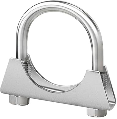 U Bolt Exhaust Clamp High-Strength 304 Stainless Steel U-Bolt Pipe Clamp with Baffle U Muffler Clamps Exhaust Hook(M8*140mm)