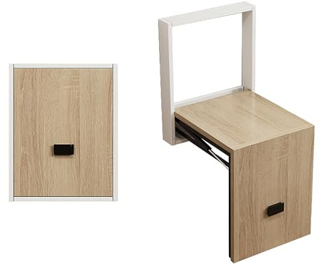 Foldable Wall-Mounted Baby Changing Table in Solid Wood - Elegant Walnut Design for Bathroom & Nursery Space-Saving & Stylish Baby Care Solution