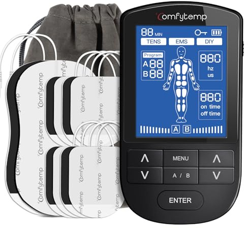 Comfytemp Dual Channel TENS Machine for Muscle Stimulation, 24 Modes