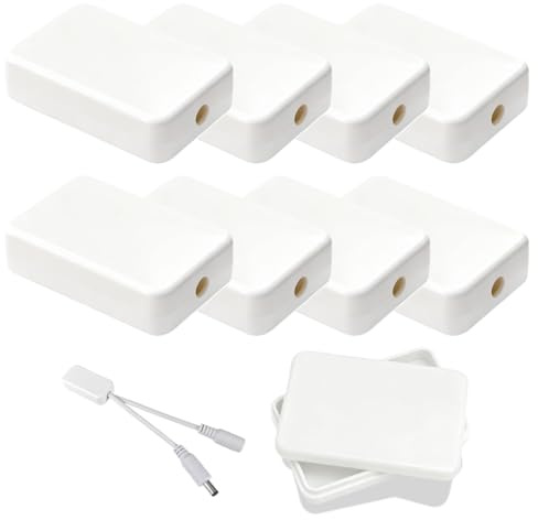 MOLZINY 8 piezas caja de derivación 55x35x15mm blanca caja de derivación eléctrica mini cajas de derivación compacta Caja de conexiones para proyectos electrónicos y Caja de bricolaje doméstico