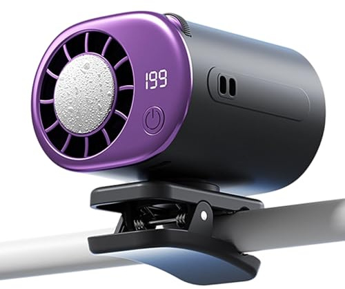 2026 Car Clip On Air Conditioner Fan With Led Display - 360° Rotation & 199 Speeds Adjustable, Portable USB Rechargeable Personal Cooling Fan With 16℃ Semi-Cooling And Detachable Wide Clamp