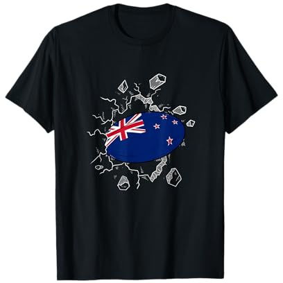 Neuseeland Rugby Trikot Neuseeland Flagge Rugby Ball Sport T-Shirt