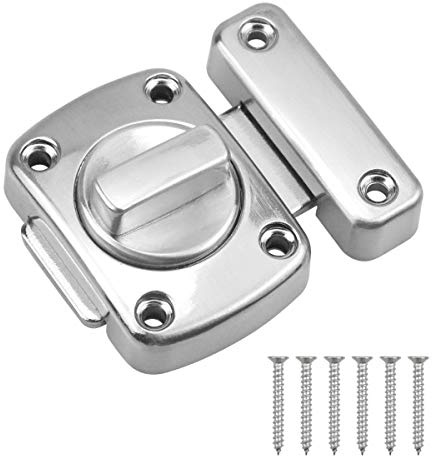 Lock for Door Latch Stainless Steel Lock Hasp Bolt for Cupboard Gate Outdoors Bedroom Front Door Applicable to Various Doors (Silver)