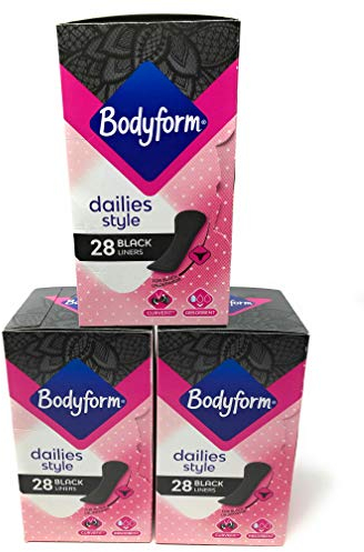 Bodyform Dailies Style x28 Black Pantyliners Multipack Bundle 3 Pack (84 Liners Total)
