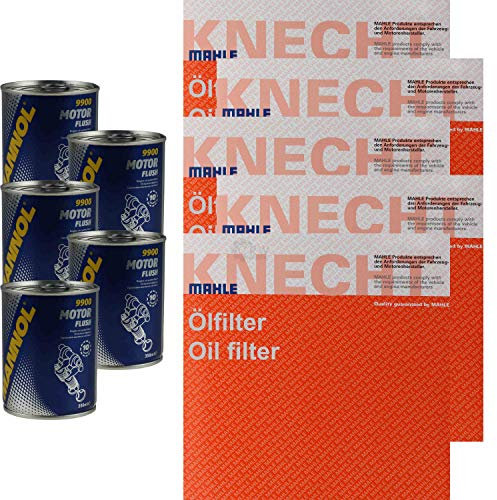 QR-Parts Set 85701366 OC 1051 9900 5x Original MAHLE/KNECHT Ölfilter + SCT Motor Flush Motorspülung
