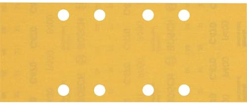 Bosch 10x Feuilles abrasives EXPERT C470 à 8 trous pour ponceuses vibrantes | pour Peinture sur bois, Bois dur, Ø 93x230 mm Grain 400, Professional Accessoire Ponceuse vibrante