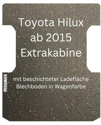 Pickupmatte PIQUP Antirutschmatte für Toyota Hilux Invincible 2021 Extrakabine OHNE Laderaumwanne (8. Gen.) – 6 mm – passgenauer Ladeflächenschutz