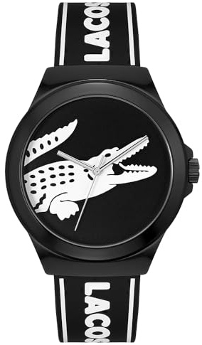 Lacoste Analog Quarzuhr für Herren Kollektion NEOCROC mit Schwarzes Silikonarmband - 2011185