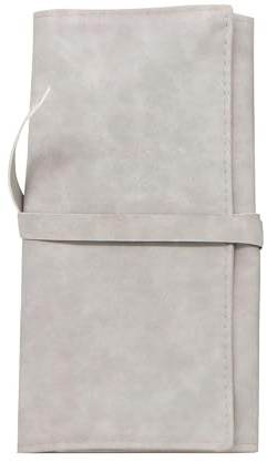 VASANA Kosmetikpinsel-Organizer, weich, tragbar, aufrollbar, für Reisen, Geschäftsreisen, Grau, 14 Taschen