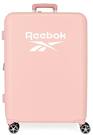 Reebok Roxbury Maleta Mediana, Rosa, Rígida, 4 Ruedas Dobles