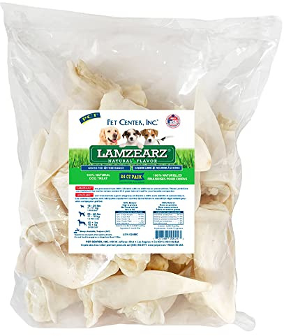 PCI Pet Center Inc Lamzearz - 24 Pack of Premium Lamb Ear Dog Treats