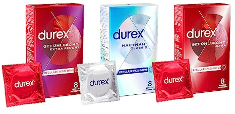 Kondom-Mix hauchzarte Kondome für intensives Empfinden und innige Zweisamkeit Durex Gefühlsecht 24 Stück
