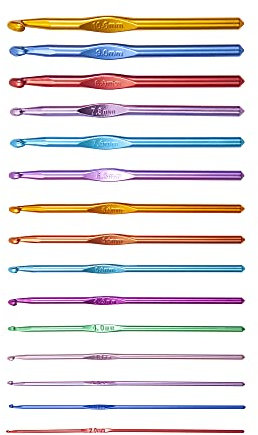 AARNAV Aluminum Multicolor Crochet Hooks Knit Weave Craft Yarn Sweater Woolen Clothes | Metal Crochet Hook Multicoloured 2mm to 12mm Craft Crochet Knitting Needles 15cm (2.25mm)