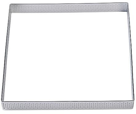 BrandNewCake® Taartring RVS - Quadratisch Geperforiert 17,5x2cm - Perfekte Backform für Kuchen und Torten