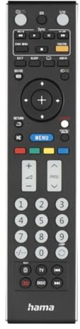 Hama Universalfernbedienung für Sony TVs (Infrarot, lernfähig, leuchtende Tasten, smarte Taste, Easy Mode Funktion, ergonomische Haupttasten, 10m Reichweite) schwarz