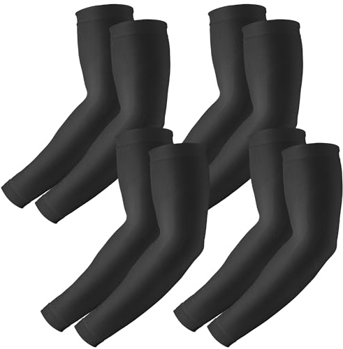 RHsia 4 Pairs UV Sun Protection Arm Sleeves for Men Women, Compression Cooling Sun Sleeves - Sports - Workouts - Tattoo Cover Up - UPF 50