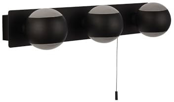 Licht-Erlebnisse Spiegelleuchte Up Down mit Schalter IP44 3-flammig G9 Schwarz Weiß B: 45 cm Modern Wandleuchte Badezimmer Wandlampe Bad