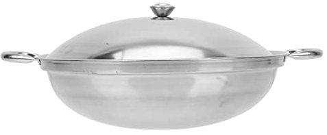 FDHESAR Stock Pot, 1Pc Silver Stainless Steel Cookingian Noodles Fryipan Set Non Stick Lid Non Stick Pan Steamer