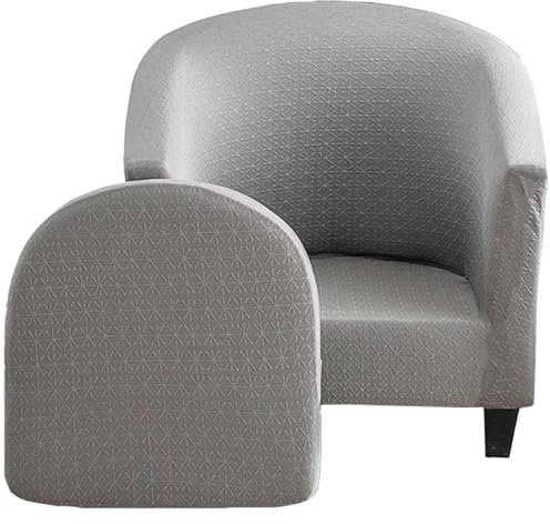 CLGTY Stretch Sesselschoner, 2 Stück Sesselüberwurf Spandex Sesselbezug Mit Kissenbezüge Für Wohnzimmer Club Chair Stretch Sesselhusse Waschbar-hellgrau-2 Stück