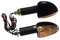 BCR Freccia ARROW. Coppia di frecce moto. Freccia moto look nero. Frecce moto piccole con lente trasparente. Coppia frecce moto omologate modello ARROW. Indicatori direzione moto 28x85mm.