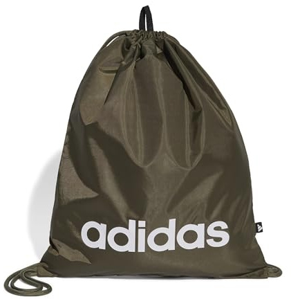 adidas Unisex Linear Gymsack Shoe Bag, Olive strata/White, One Size