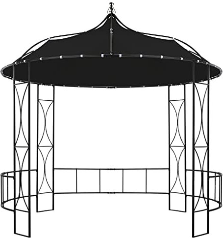 Markise Shelter Terrassenüberdachung Vorzelt - Pavillon 300 x 290 cm Anthrazit Rund für Events Party Festival Terrasse