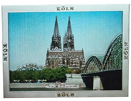 Magnet Köln - Kölner Dom - Silber geprägt und glitzernd - Kühlschrankmagnet Souvenir Fotomagnet