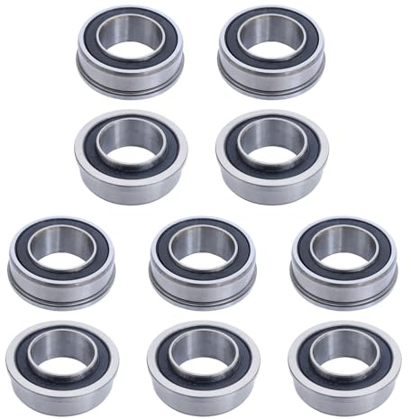 10x Acero cromado 20x35x11mm ABEC-3 Rodamientos dobles sellados F6003-20 / 2RS Rodamientos de bolas de ranura profunda con bridas para maquinaria de jardín doméstica Applicances