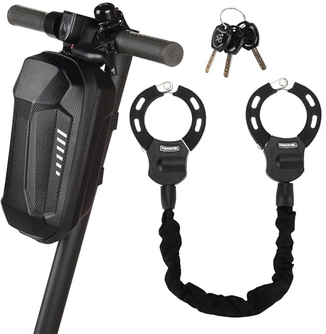 TOKCKYBL Heavy Duty Electric Scooter Lock with Scooter Bag - 8mm Anti-Theft Chain Lock, 94cm Weatherproof Security for E-Scooters, E-Bikes, Motorcycles