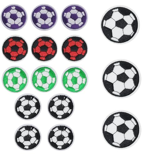 Supecesorio Fußball Flicken Aufbügeln, 16 Stück Stickereien Aufnäher Patches, Lässig Patches Fussball Für Jeans, Rucksäcke, Schals, Socken DIY