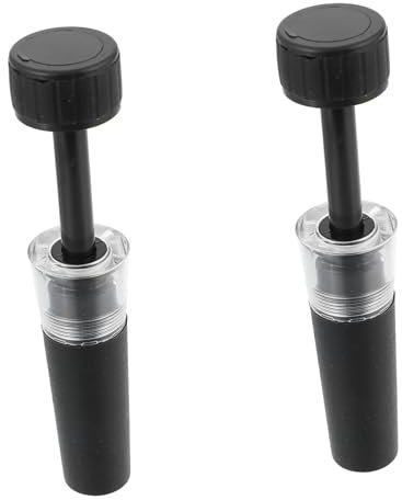 Mikikit Tapón de Botella de Vino al Vacío de Plástico Negro 2piezas para Prolongar y Conservar el Vino en Bares y Restaurantes