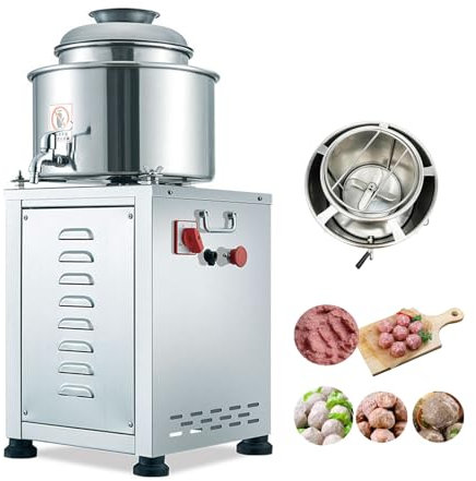 Meat Grinder Machine 1500W Electric Three-Dimensional Meat Beater with Four-Leaf Knife 220V Commercial Food Processor for Porkball and Meatball Preparationtion