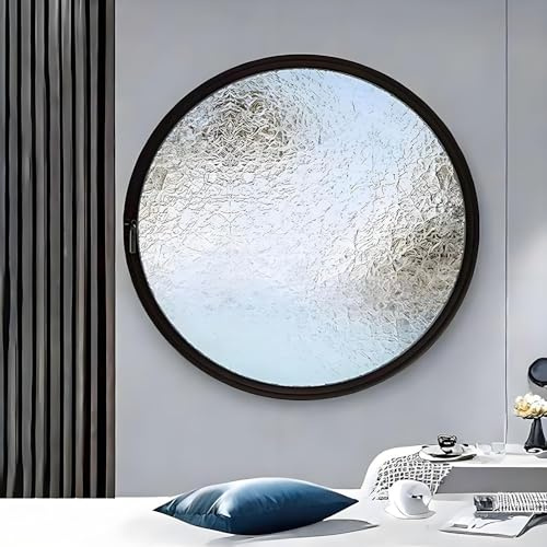Fenêtres rondes pivotantes en verre - Fenêtres de ventilation pivotantes à 360° - Grandes fenêtres encastrées de 40, 50, 60, 70, 80 et 100 cm home avec verre trempé,Black-A-40cm