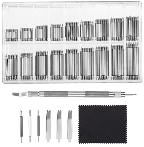 Gtziqa Uhren Federstegwerkzeug Set, Uhrenwerkzeug Armband Uhrmacherwerkzeug Set mit 360 Stück Edelstahl Federstege (8-25 mm) Uhr Reparatur Werkzeug für Uhrenarmbänder