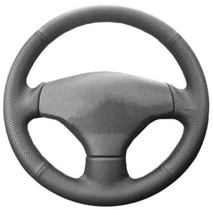 SILHUP Copertura Volante per Peugeot 206 2002-2006 Coprivolante per Auto in Microfibra Antiscivolo in Pelle Treccia per Volante Coprivolante Auto(Red Blue Thread)