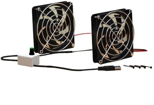 Ventilador de ventilación USB multiusos para gallineros, velocidad ajustable para una reducción eficaz y flujo de aire (ventiladores dobles de 8 cm)