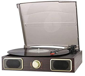 ZJFHEYUO Tourne-Disque Vinyle rétro d'entrée de Gamme, Ancien phonographe, Tourne-Disque européen Antique, Bluetooth avec pavillon