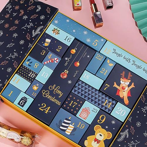 Fill Your Own Calendar Advent, Refillable Calendar Advent, 24 Day Multifunction Seasonal Ornament, Empty Countdown Box To Fill, For Winter Men Women College Students Teens