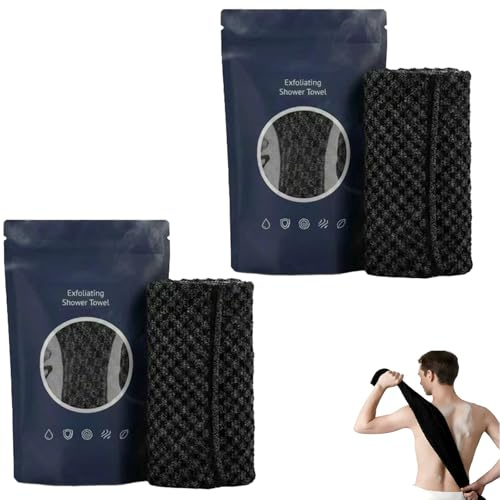 Serviette Exfoliante Douche,Serviette de Douche Exfoliante Ecovia (2 pcs)