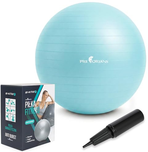 PRETORIANS Gymnastikball 65 cm, Sitzball mit Pumpe, Pilates Ball, Anti-Burst System, Yogaball, rutschfest, Ball für Schwangerschaft, Geburtsball, Sitzball für Büro und Zuhause, Fitness, Yoga