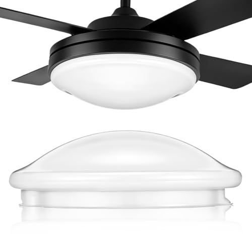 Artibetter Globe de Remplacement en Acrylique pour Abat-jour Ventilateur de Plafond, Forme Champignon Ronde, Transmission Lumineuse Uniforme, Compatible Universellement pour Intérieur