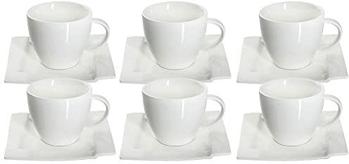 Dajar kubiko Café Ensemble de 12 pièces., Porcelaine, Blanc, 46,5 x 16 x 9 cm – unités