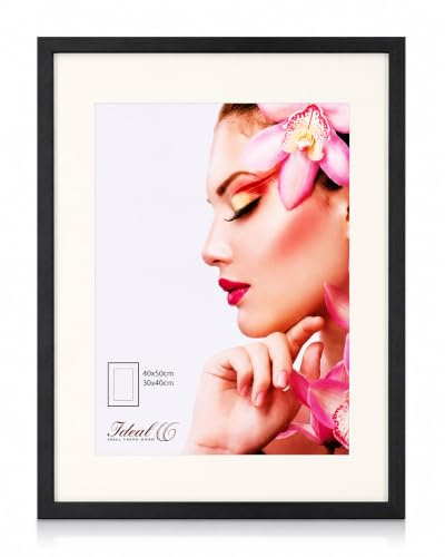 IDEAL TREND 3D Objektrahmen Holz Bilderrahmen Wanddeko Collage Poster Shirt Trikot Rahmen HR: Farbe: Schwarz | Format: 40x50