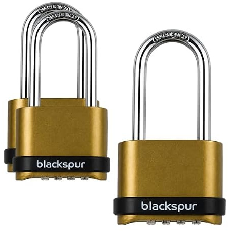 Homezone® Heavy Duty 4 Digit Combination Padlock - Anti Rust Long Shackle Suitcase Locks, Weather Resistant Resettable Security Code Lock - Ideal Lock Security Use for Home, Gym, Bike, Garage Gate