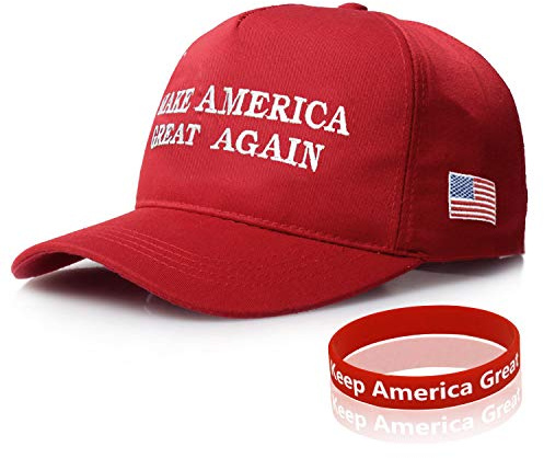 Sumyer MAGA Trump Hat, Donald Trump Cap, Keep American Great Trump 2024 Hat with Wristband (MAGA-Red)(Size:L)