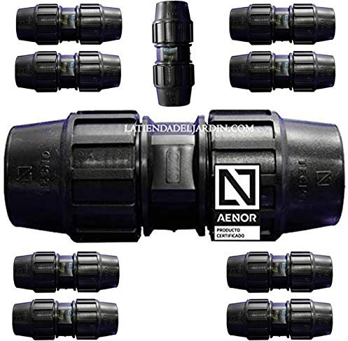 Suinga Pack 10 MANGUITO ENLACE POLIETILENO 40MM. Producto con certificado AENOR utilizado en tuberías 40 mm para uso fontanería, riego y obras