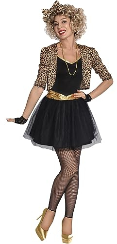 amscan 9906469 Adult Ladies 80's Pop Star 80s Music Madonna Wild Child Fancy Dress Costume (UK Size 16-18)